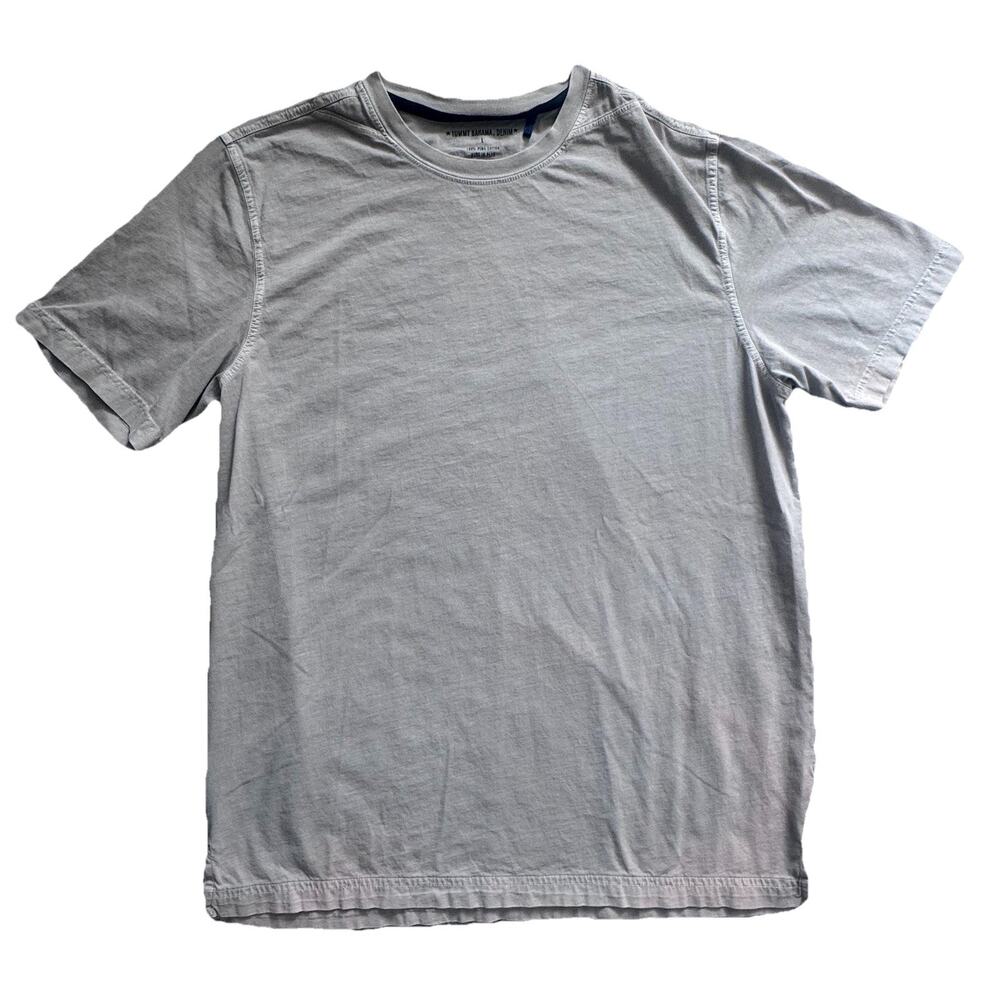 Tommy Bahama Denim 100% Pima Cotton Garment Dyed Shirt L Peru Mens